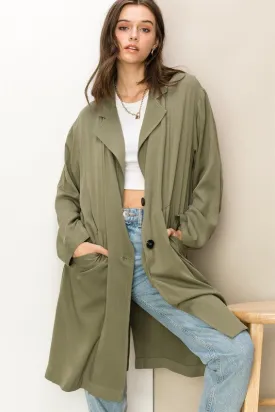 Enlightened Button Front Oversized Coat