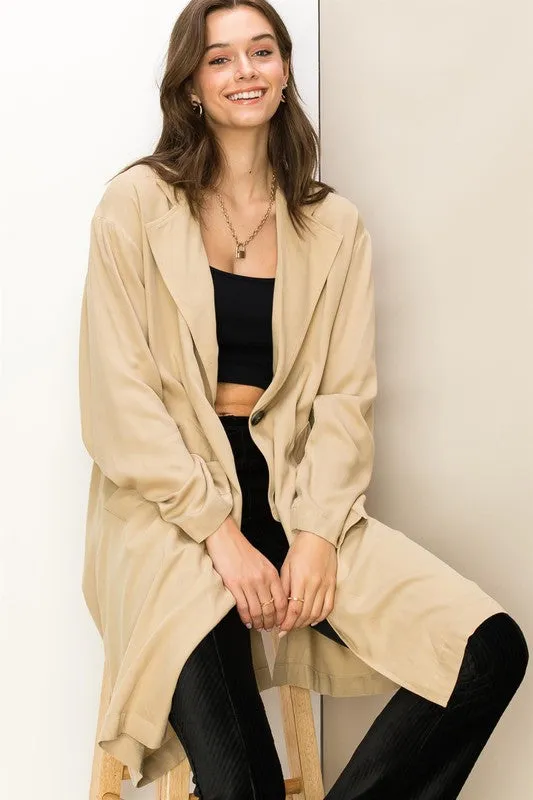 Enlightened Button Front Oversized Coat