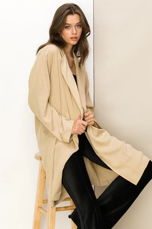 Enlightened Button Front Oversized Coat