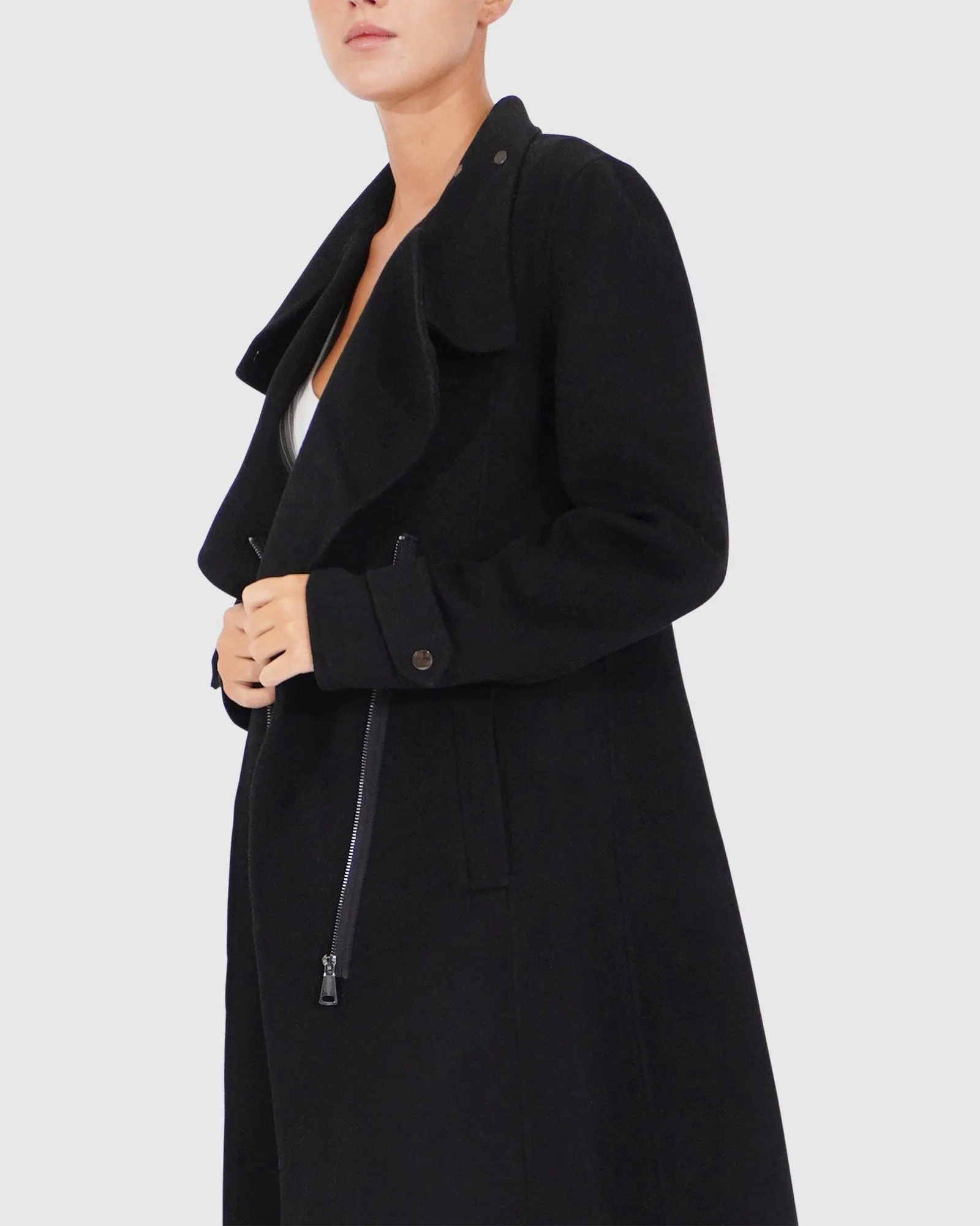 Envy Me Zipped Coat - Black