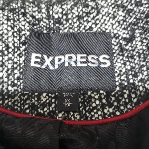 Express Double Breasted Tweed Pea Coat Size XS