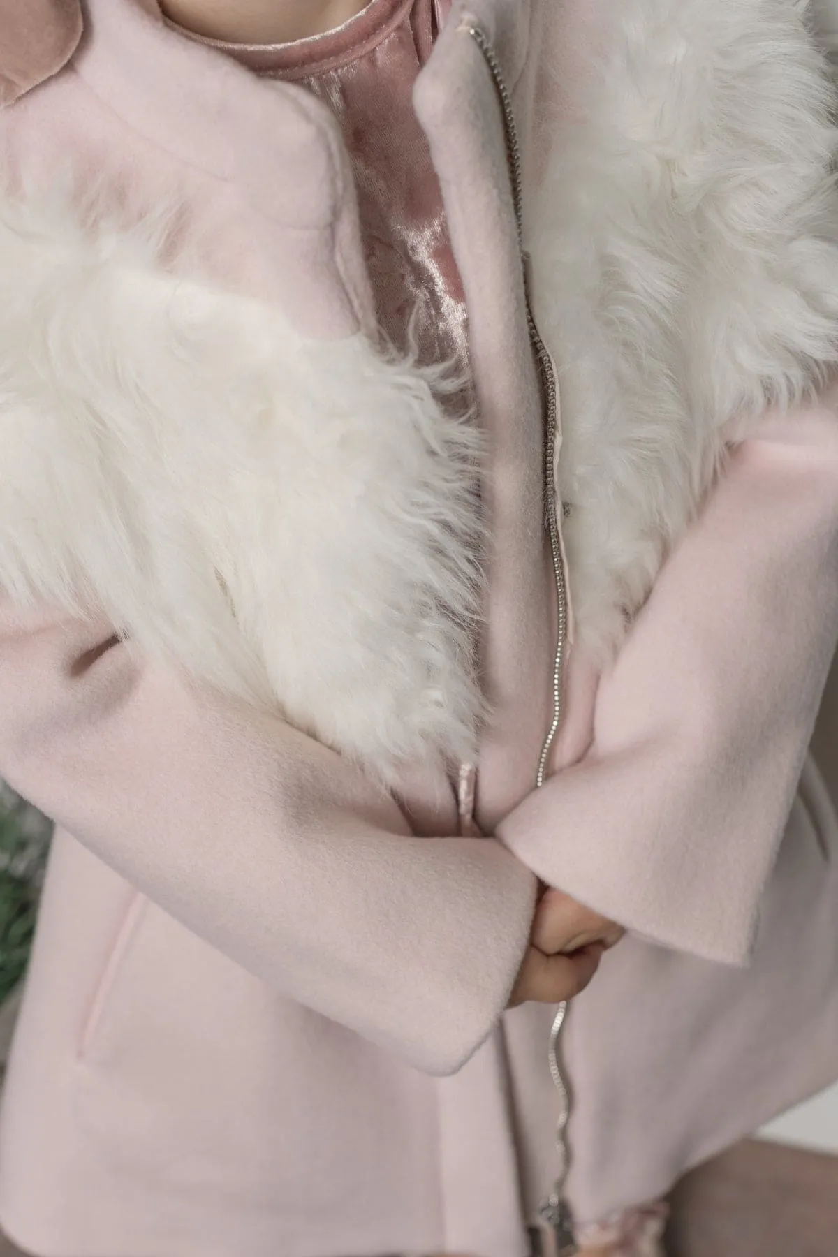 Faina Pink Wool Coat