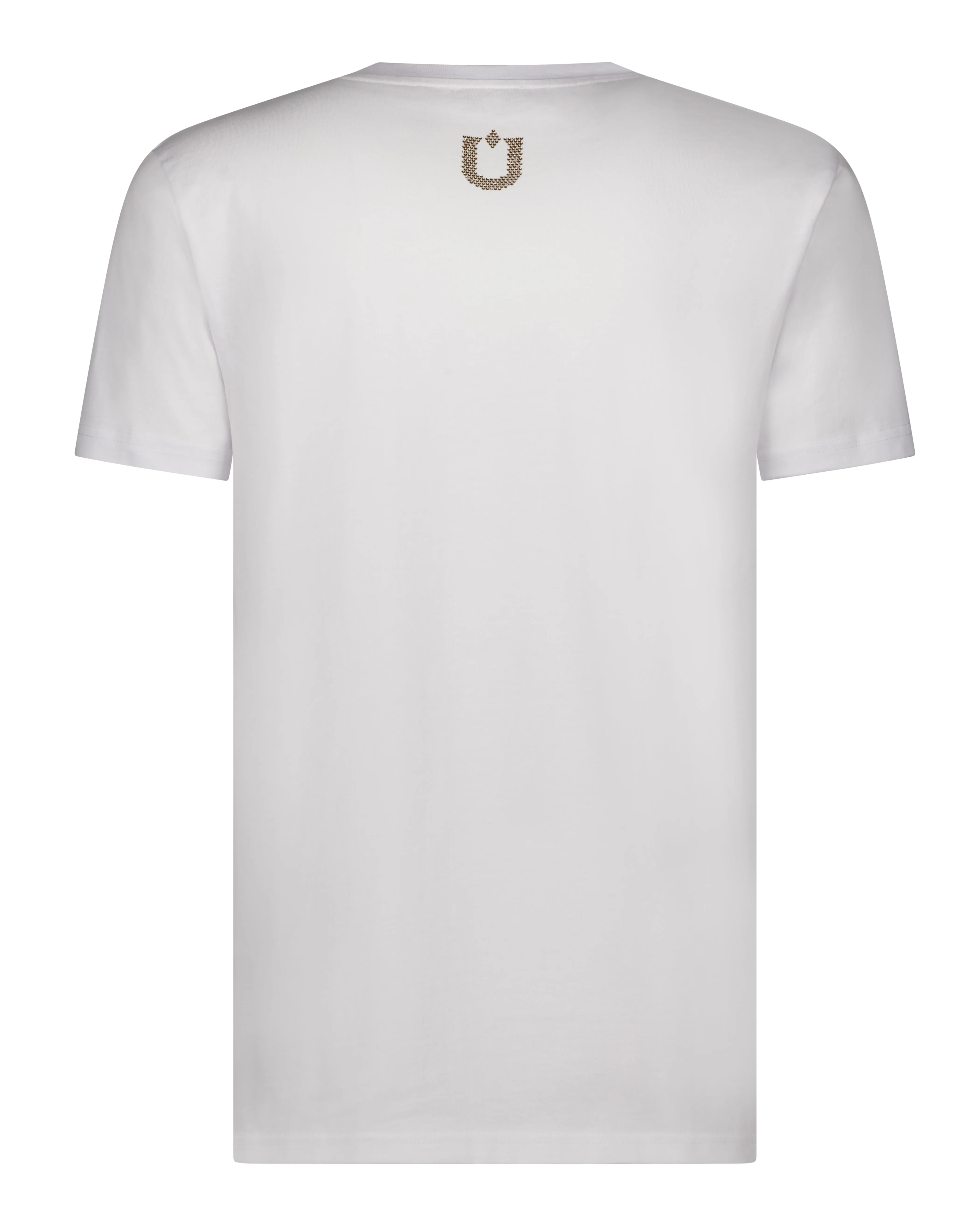 Fine Cotton T-shirt with Crystal Claw Embellishment - White