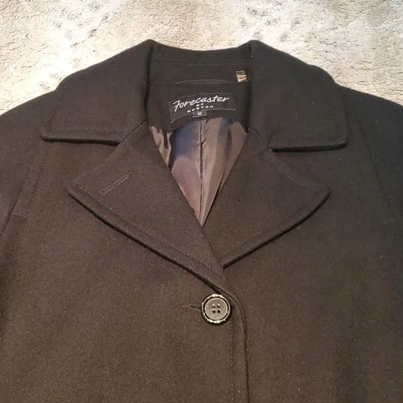 Forecaster of Boston Black Wool Blend Pea Coat Size 10