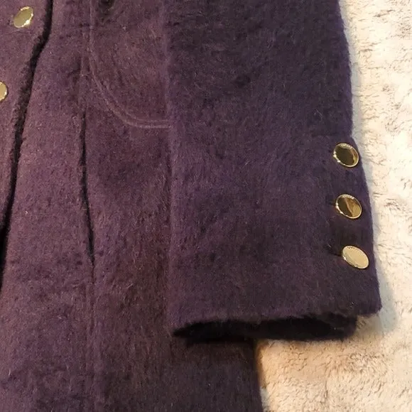 Guess Navy Single Breasted Wool Blend Long Peacoat Size S