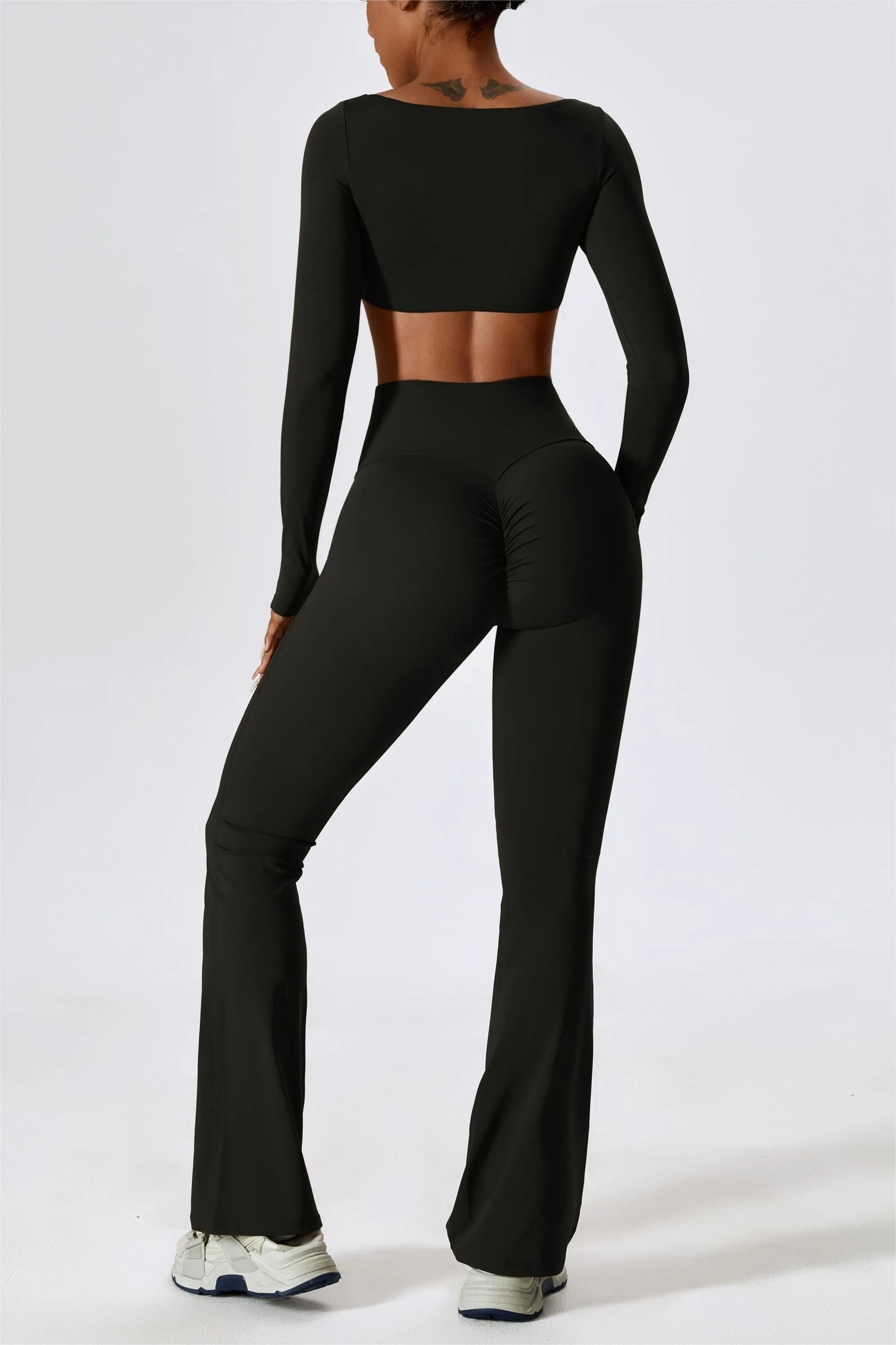 High-Rise Bootcut Flared Scrunch Leggings