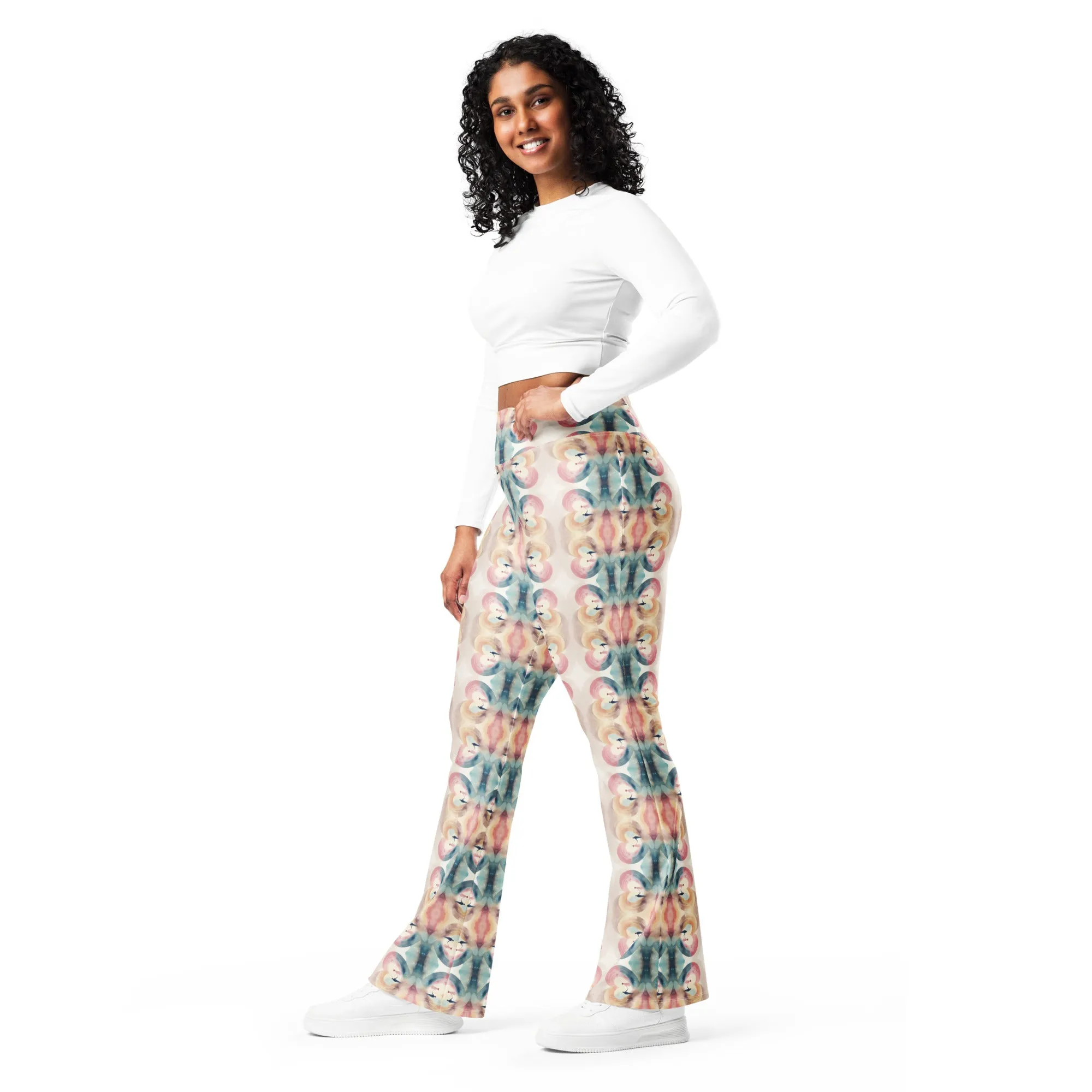 High-Rise Flared Leggings Heart Unity