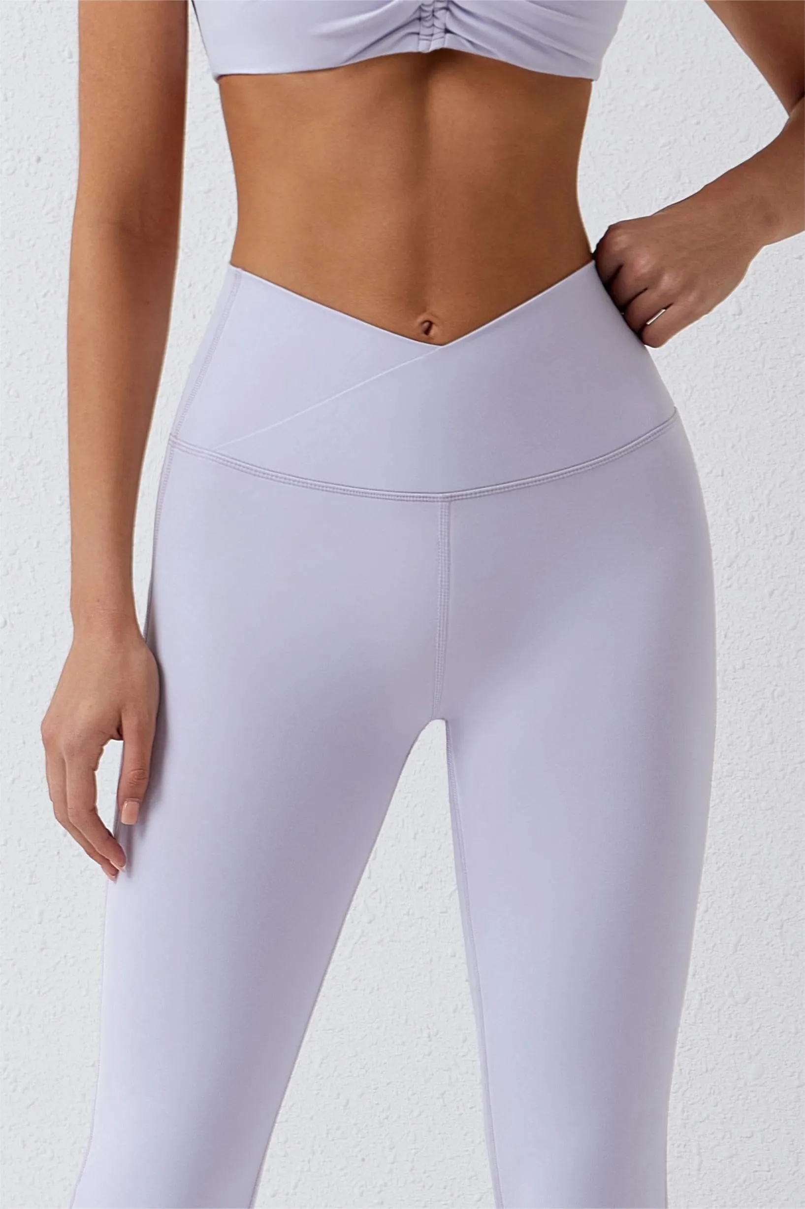 High Waisted Crossover Flare Legging