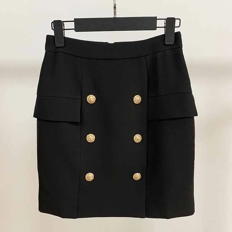 Hight Waisted Formal Skirt Gold-tone Mini Skirt for Ladies