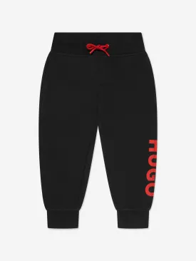 Hugo Boys Organic Cotton Logo Joggers in Black