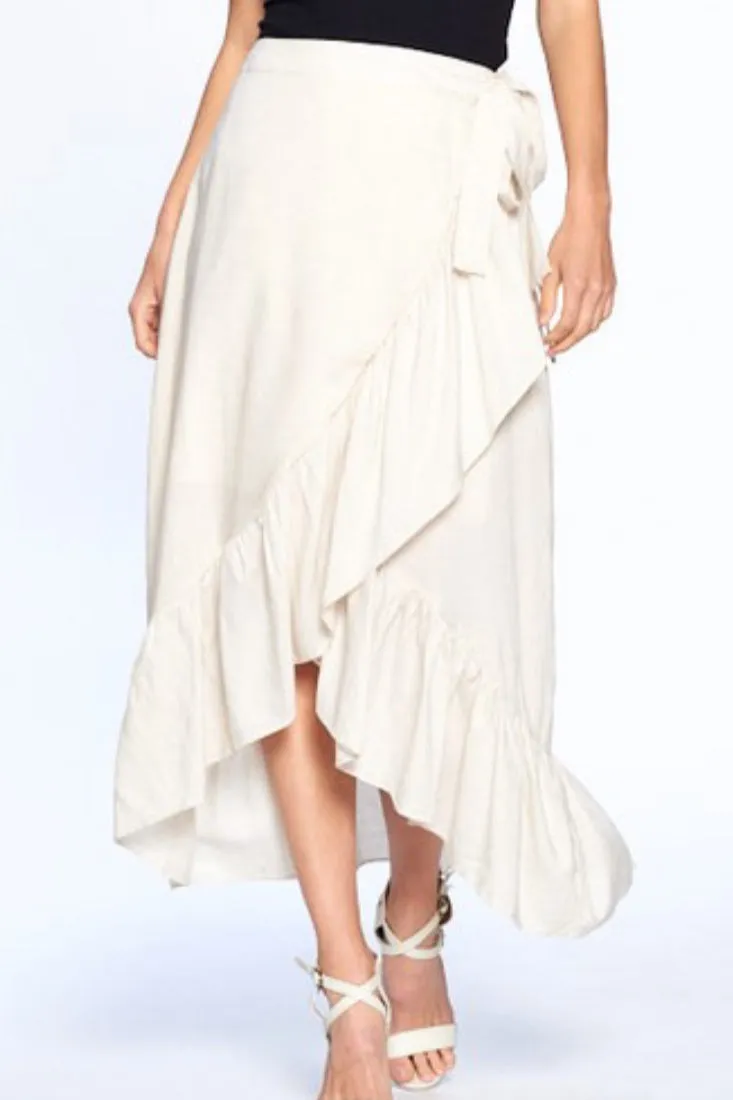 Jada Beige Wrap Skirt