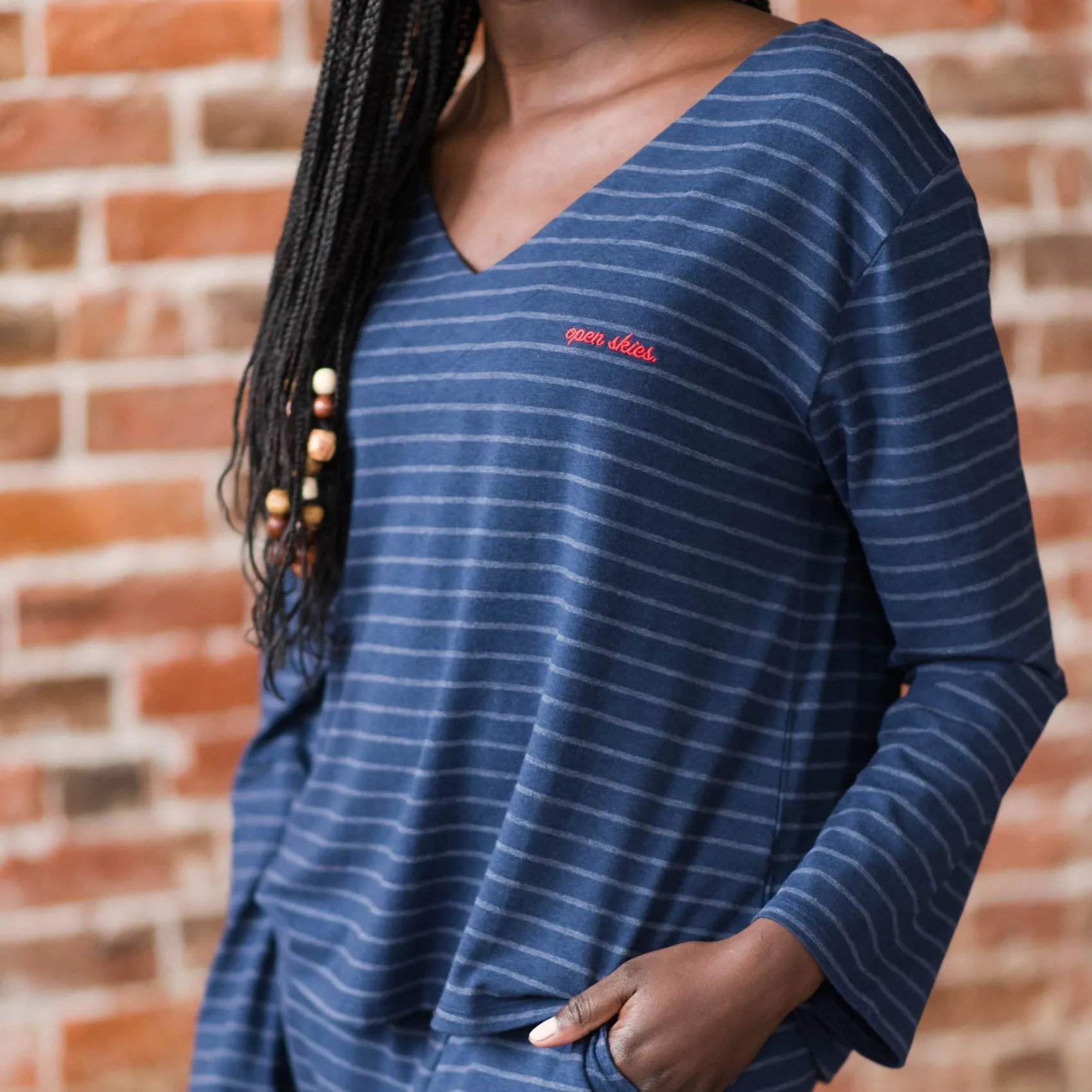 Jamie "Open Skies" Sleep Shirt | Marine Stripes