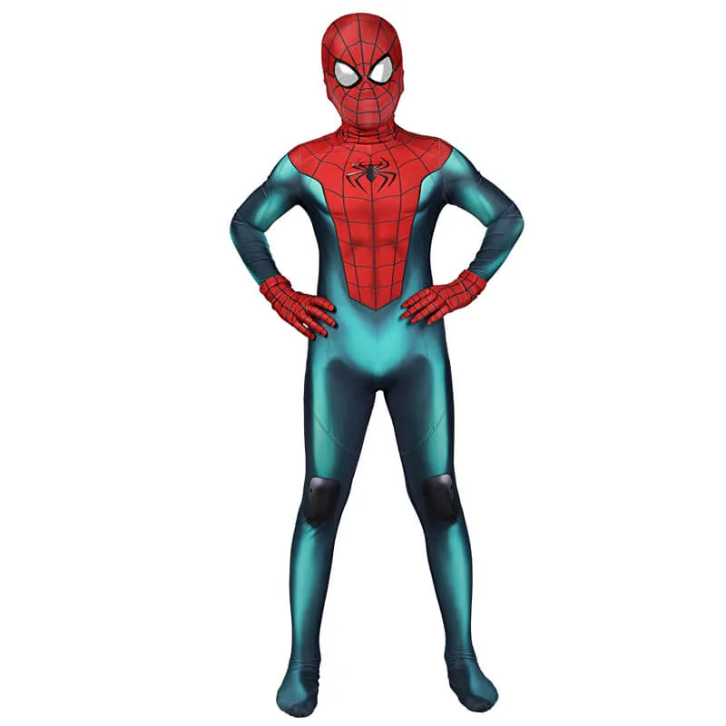 Kids Spiderman Costume Suit Miles Morales PS5 Cosplay Bodysuit Spandex Jumpsuit