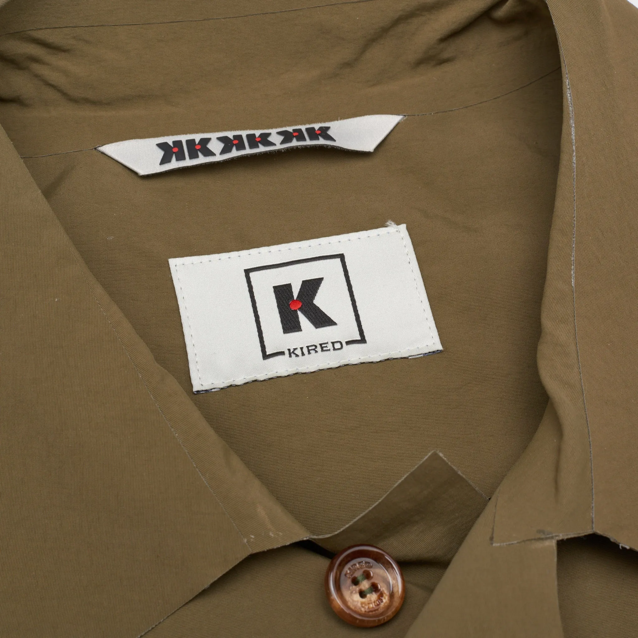 KITON KIRED "Pablo" Olive Laser Cut Technical Rain Jacket Trench Coat