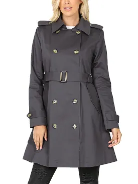 KOGMO Women's Double Breasted Trench Coat Jacket with Waist Belt