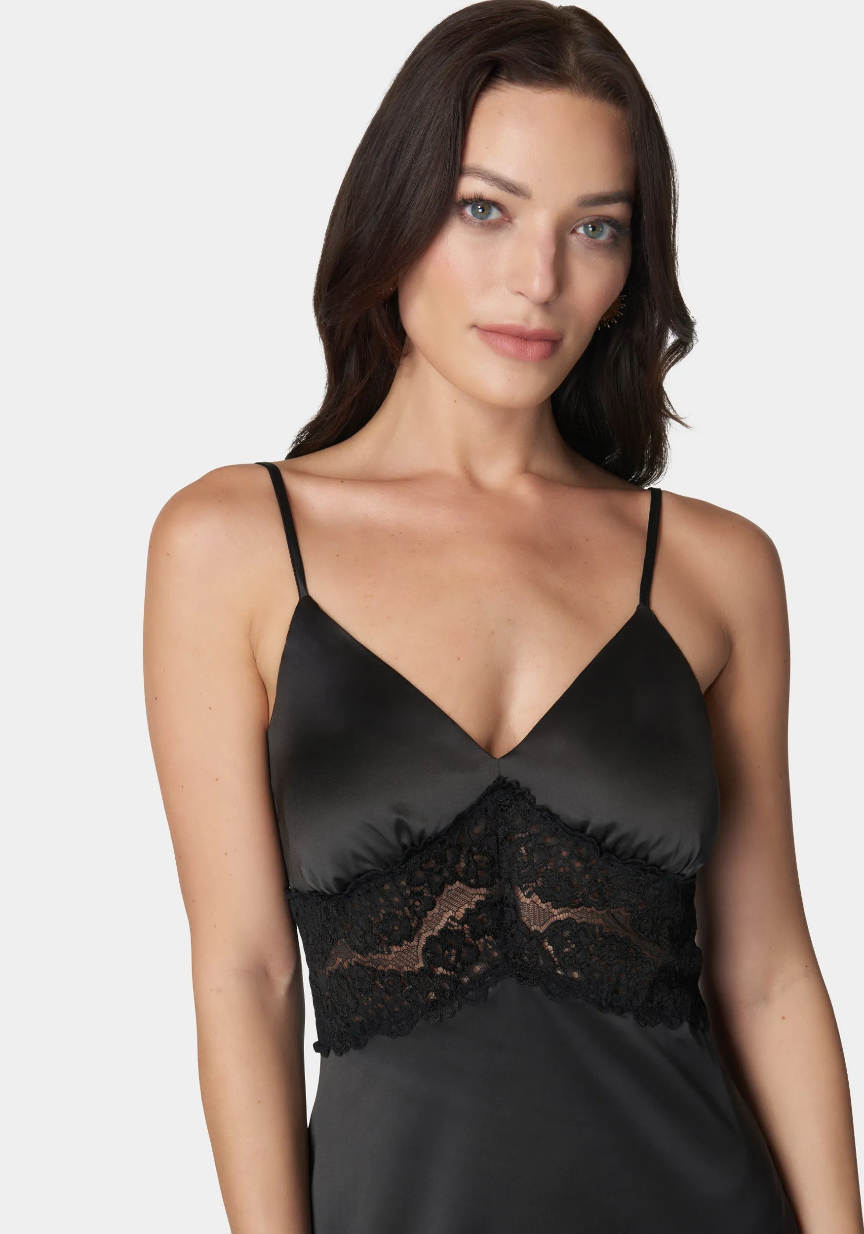 Lace Inset Satin Slip