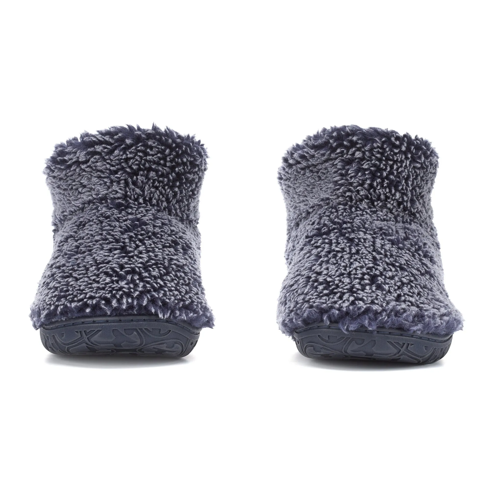 Leonardo - Shorter Length 100% Recycled Snow Tipped Sherpa Slipper Boot - Washed Peacoat Navy