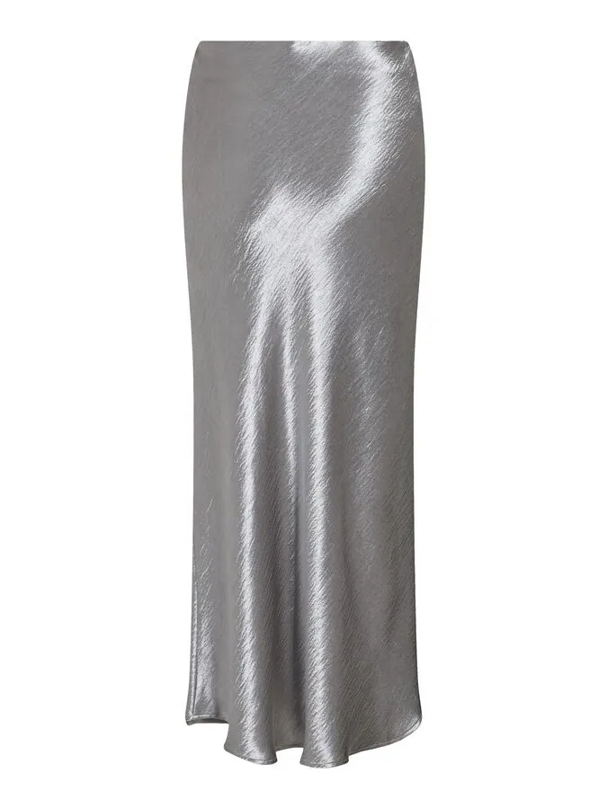 Lisa Midi Slip Skirt - Silver