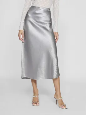 Lisa Midi Slip Skirt - Silver