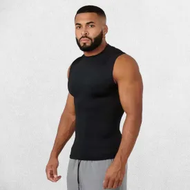 Men’s Compression Cut-Off Tank Top with Breathable Fabric and Muscle Recovery Support