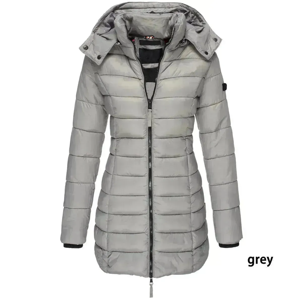 Mid-length Winter Slim-fit Cotton Padded Quilted Puffer Jacket for women