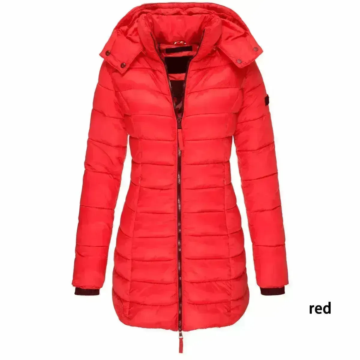 Mid-length Winter Slim-fit Cotton Padded Quilted Puffer Jacket for women