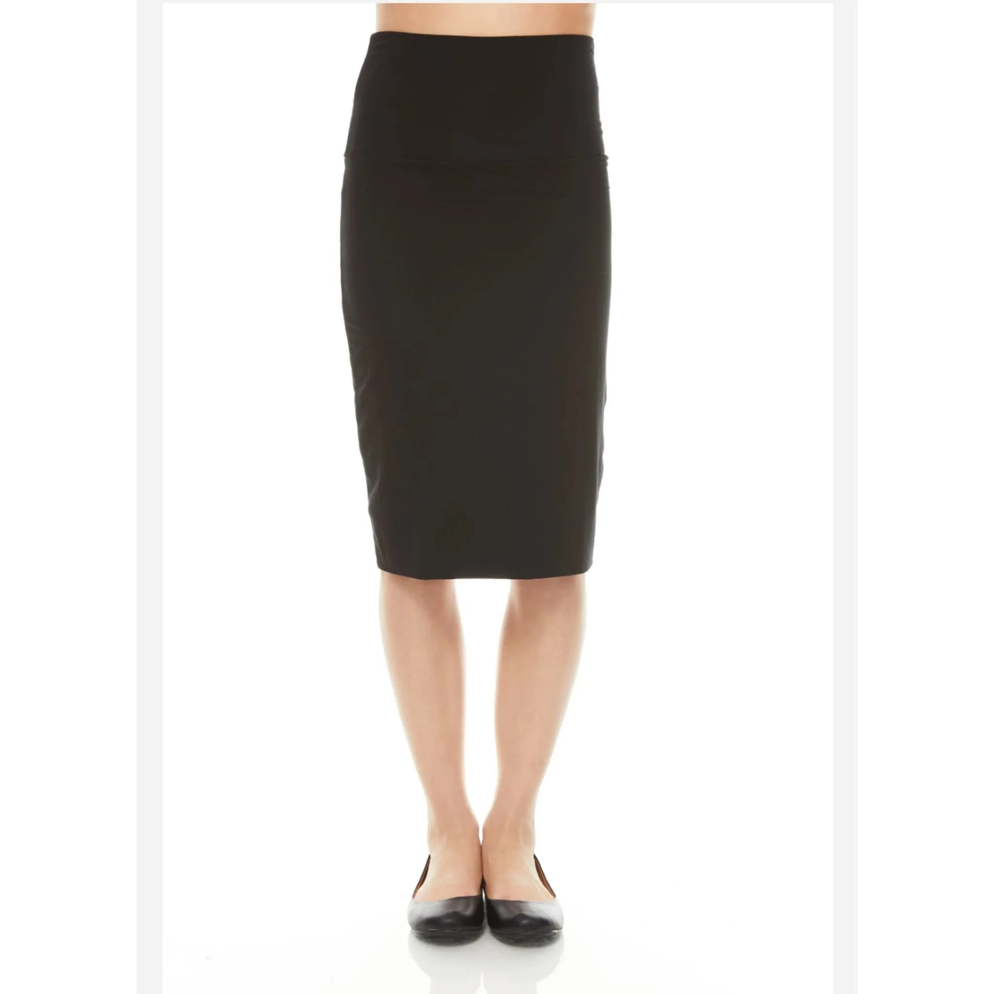 Modal Slim Pencil Skirt:  Black