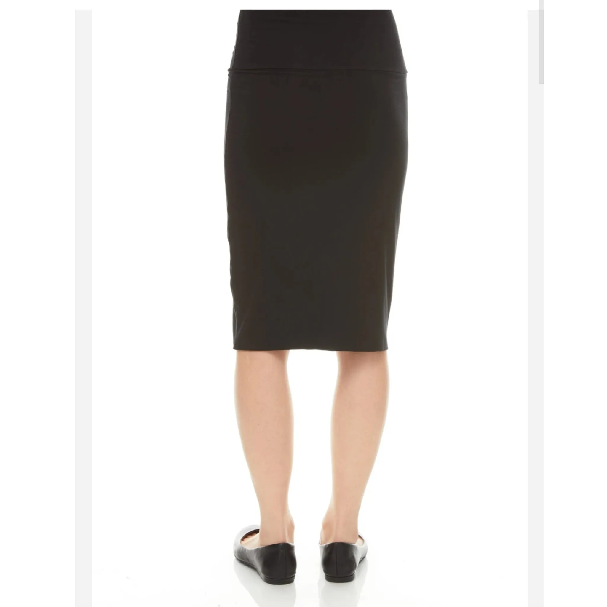 Modal Slim Pencil Skirt:  Black