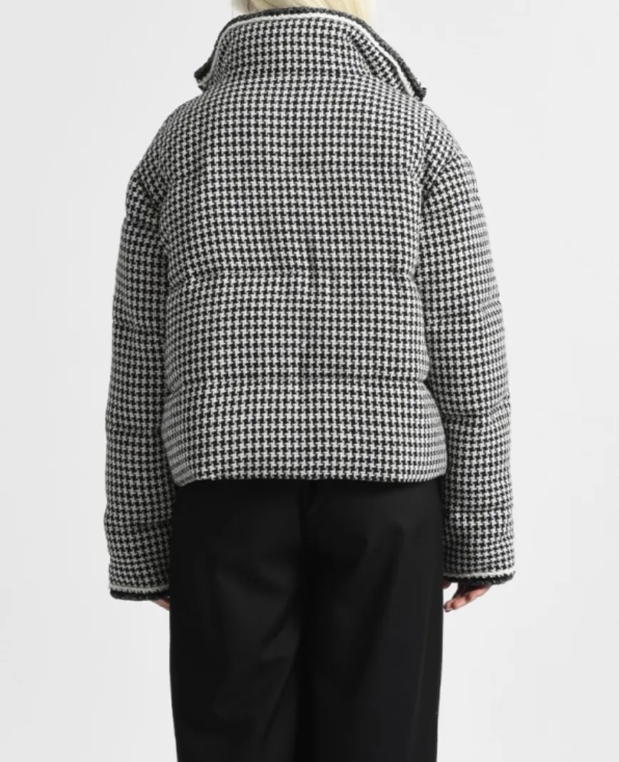 Molly Bracken Houndstooth Puffer Jacket