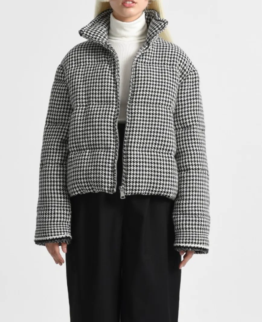 Molly Bracken Houndstooth Puffer Jacket