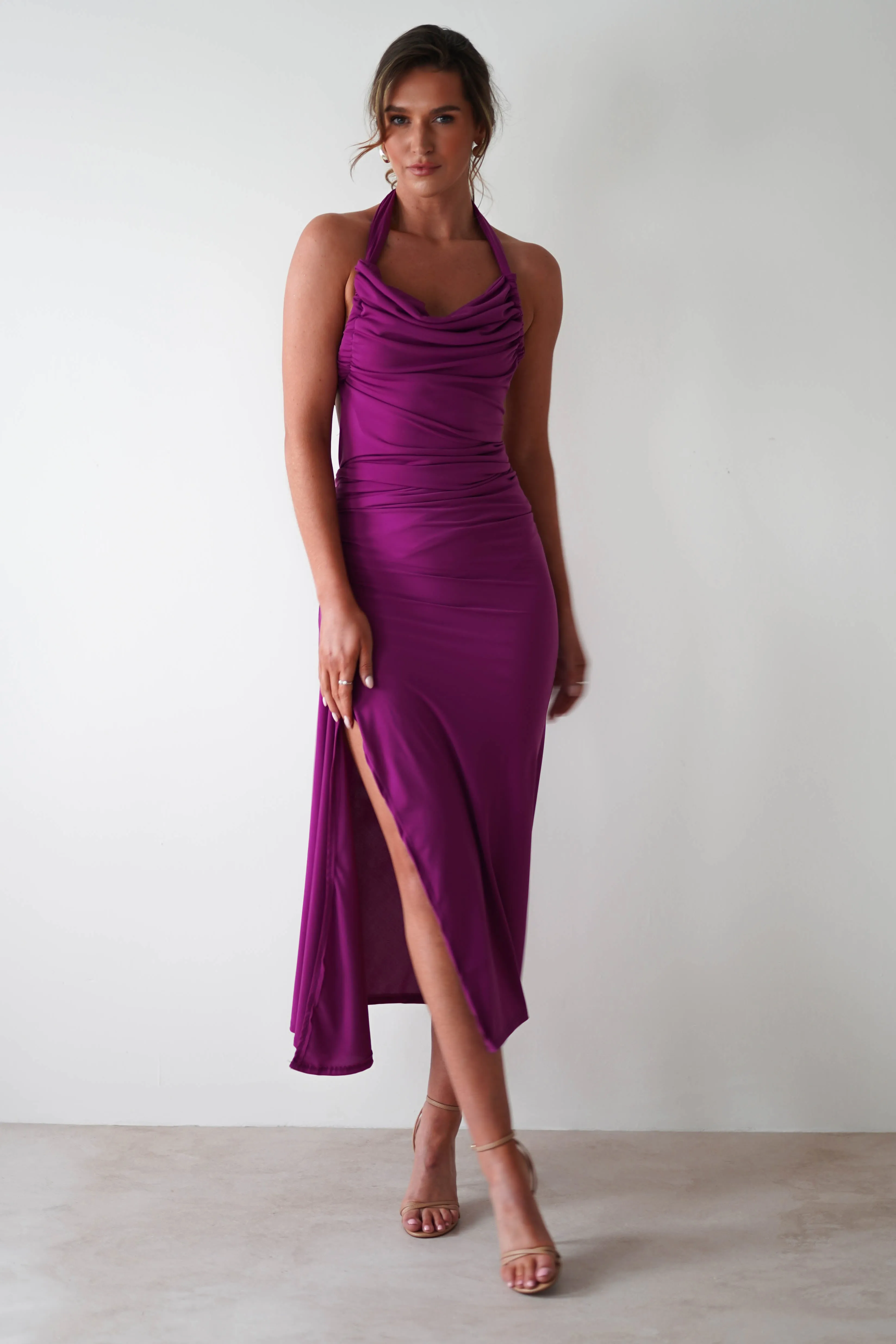 Monet Bodycon Midaxi Dress | Purple