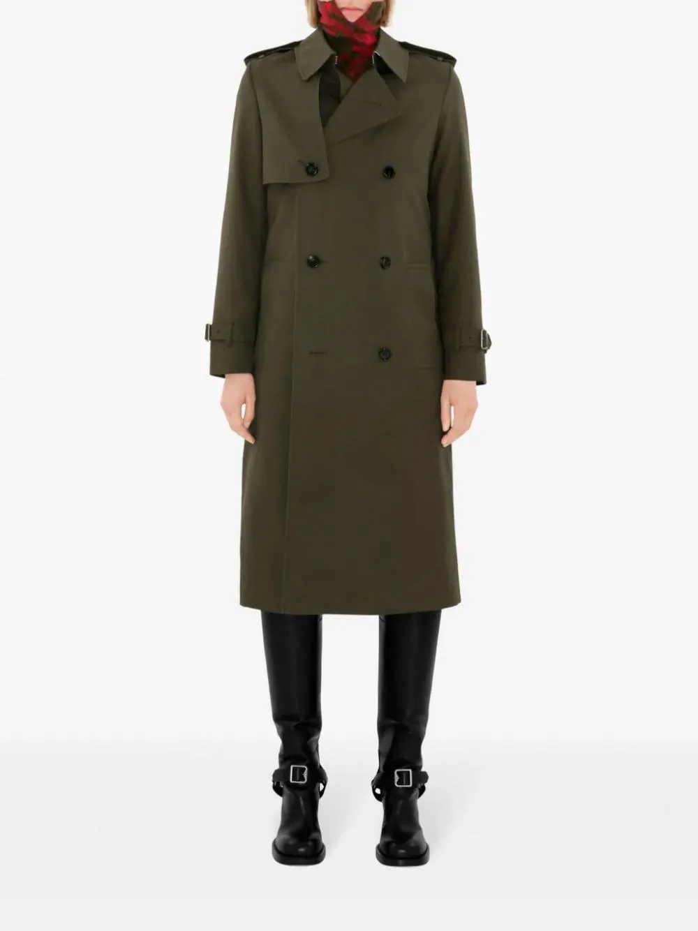 Notched-lapel trench coat