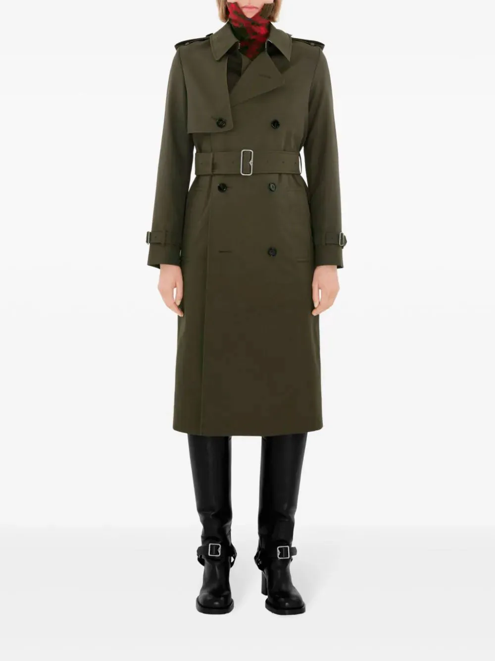 Notched-lapel trench coat