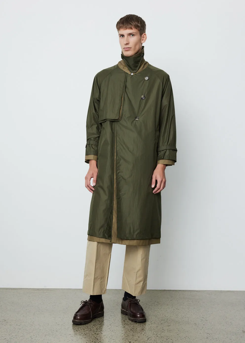 Nylon Covered Trench Coat