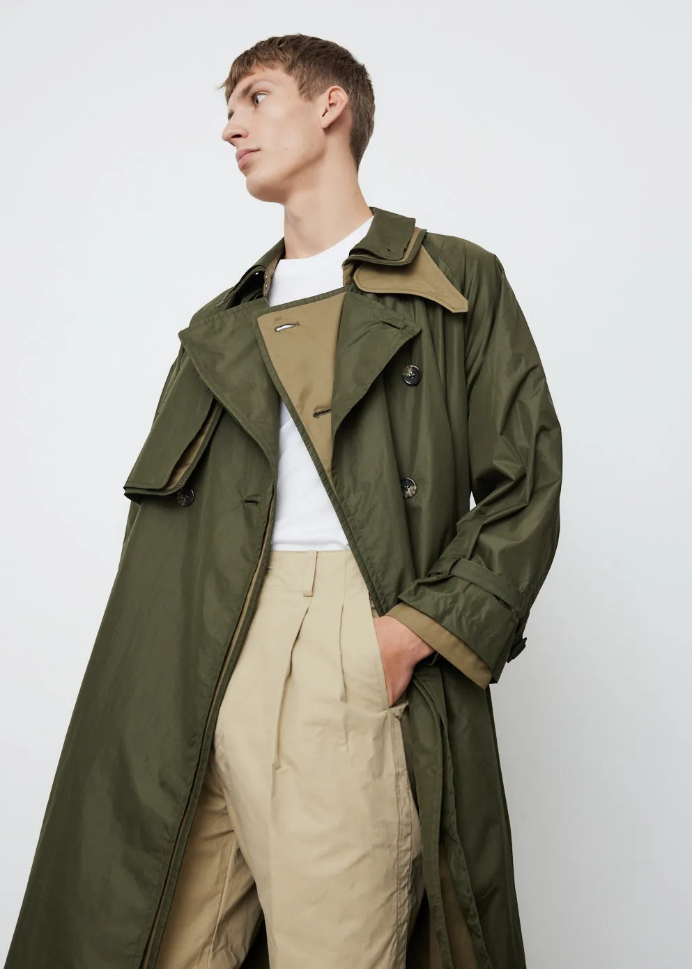 Nylon Covered Trench Coat