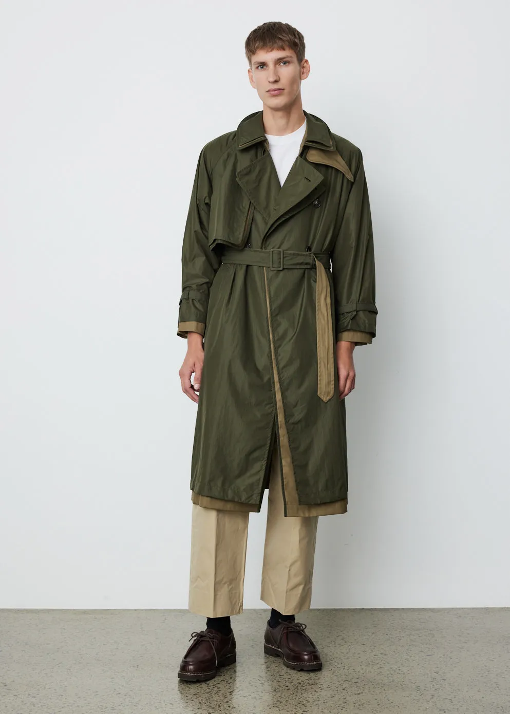 Nylon Covered Trench Coat