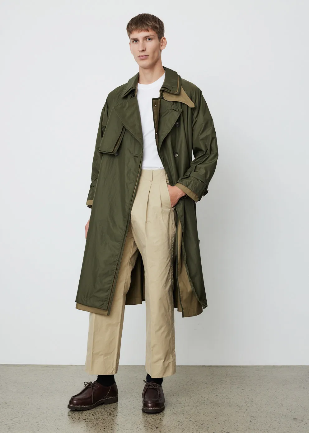 Nylon Covered Trench Coat