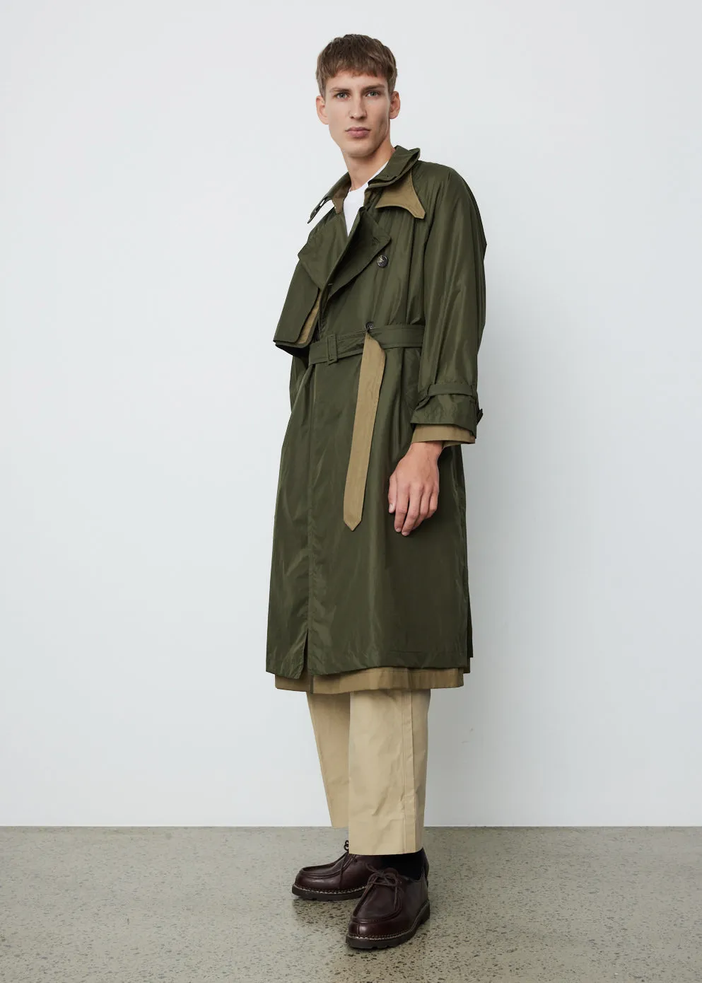 Nylon Covered Trench Coat