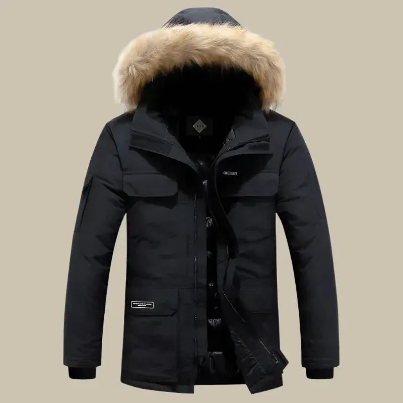 Olaf&Dave Signature Parka | Casual multi-pocket waterdichte heren winterjas met bontkraag