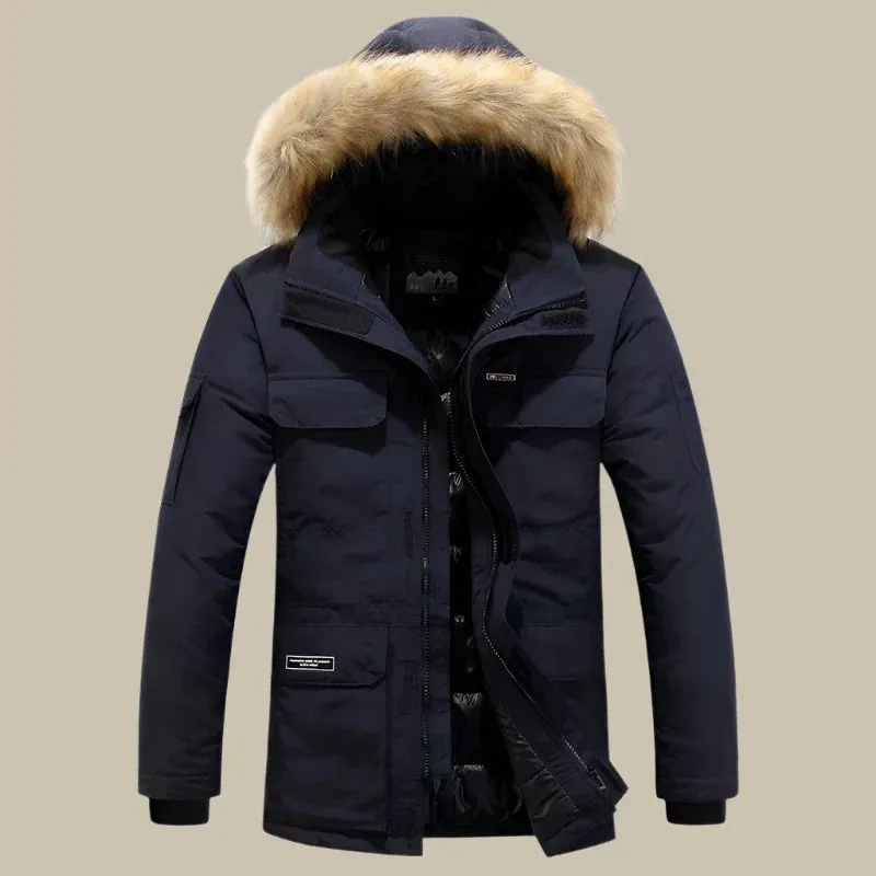 Olaf&Dave Signature Parka | Casual multi-pocket waterdichte heren winterjas met bontkraag