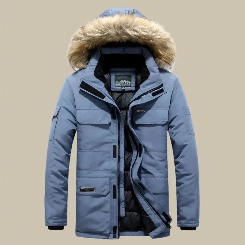 Olaf&Dave Signature Parka | Casual multi-pocket waterdichte heren winterjas met bontkraag