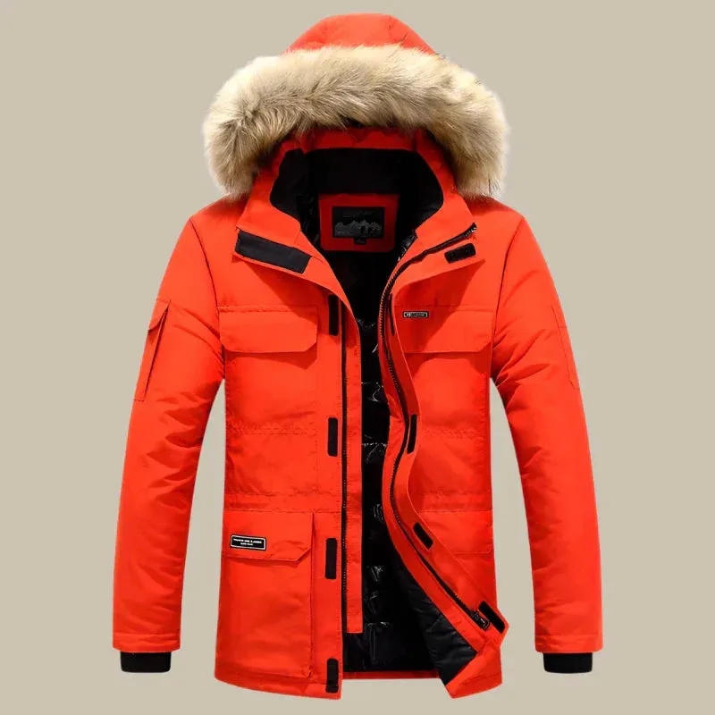 Olaf&Dave Signature Parka | Casual multi-pocket waterdichte heren winterjas met bontkraag