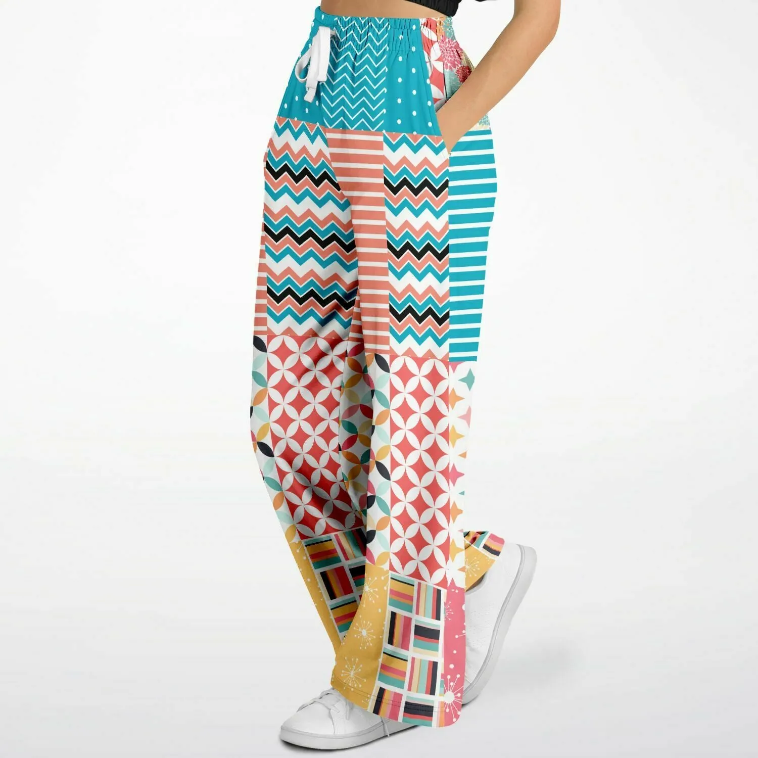 Old Miami SW Retro Geo Eco-Poly Stretchy Phat Bellbottoms