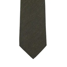 Olive linen & silk woven tie