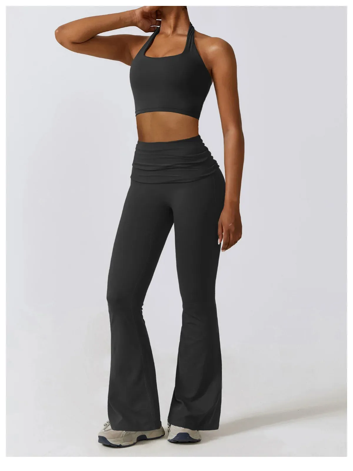 One Piece Workout Clothes Rompers Push Up Tops & Flared Pants