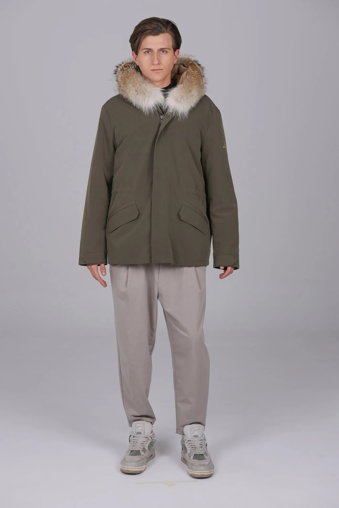 Parka corto in misto cotone impermeabile Coyote e rex rabbit