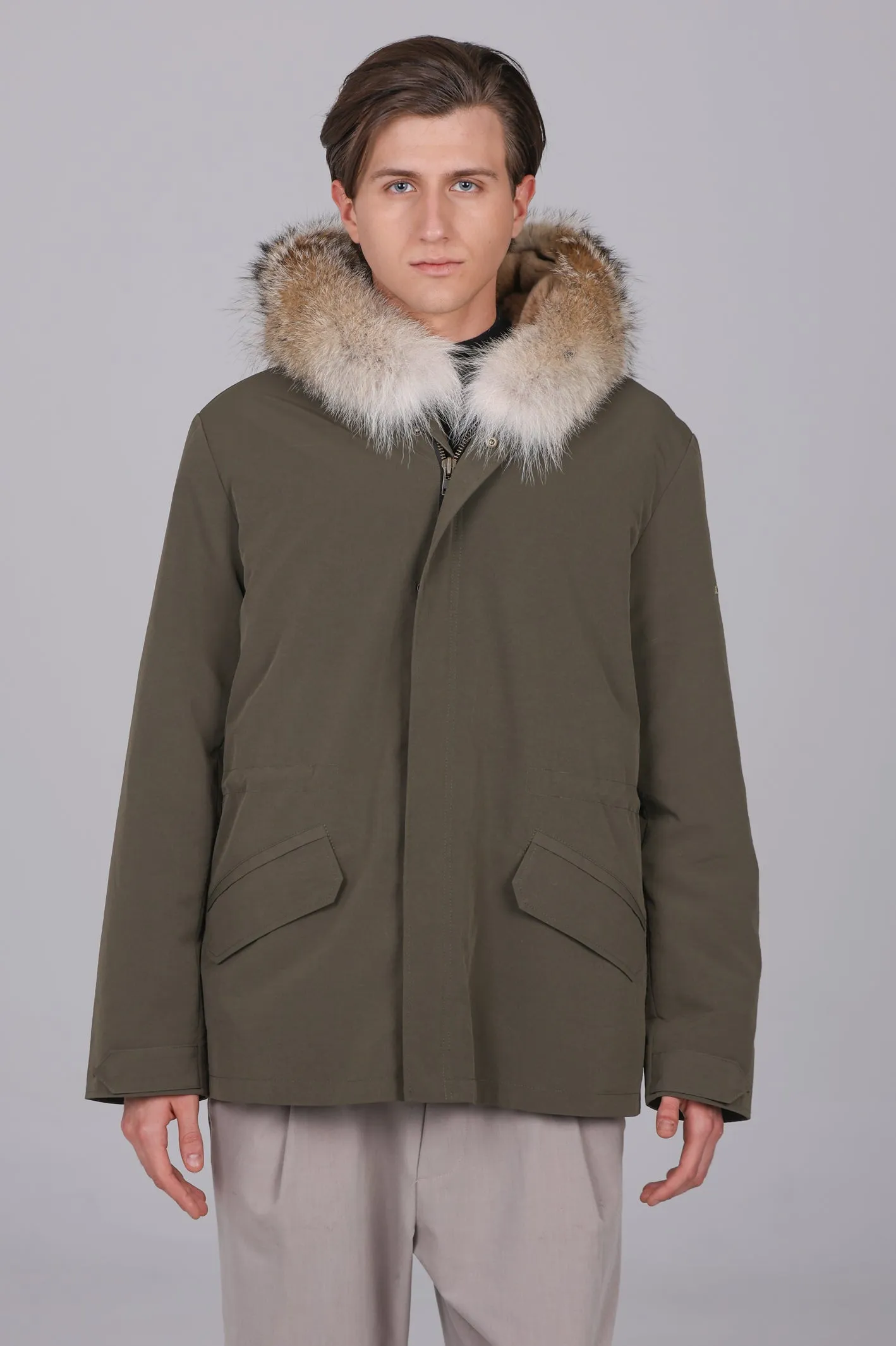 Parka corto in misto cotone impermeabile Coyote e rex rabbit