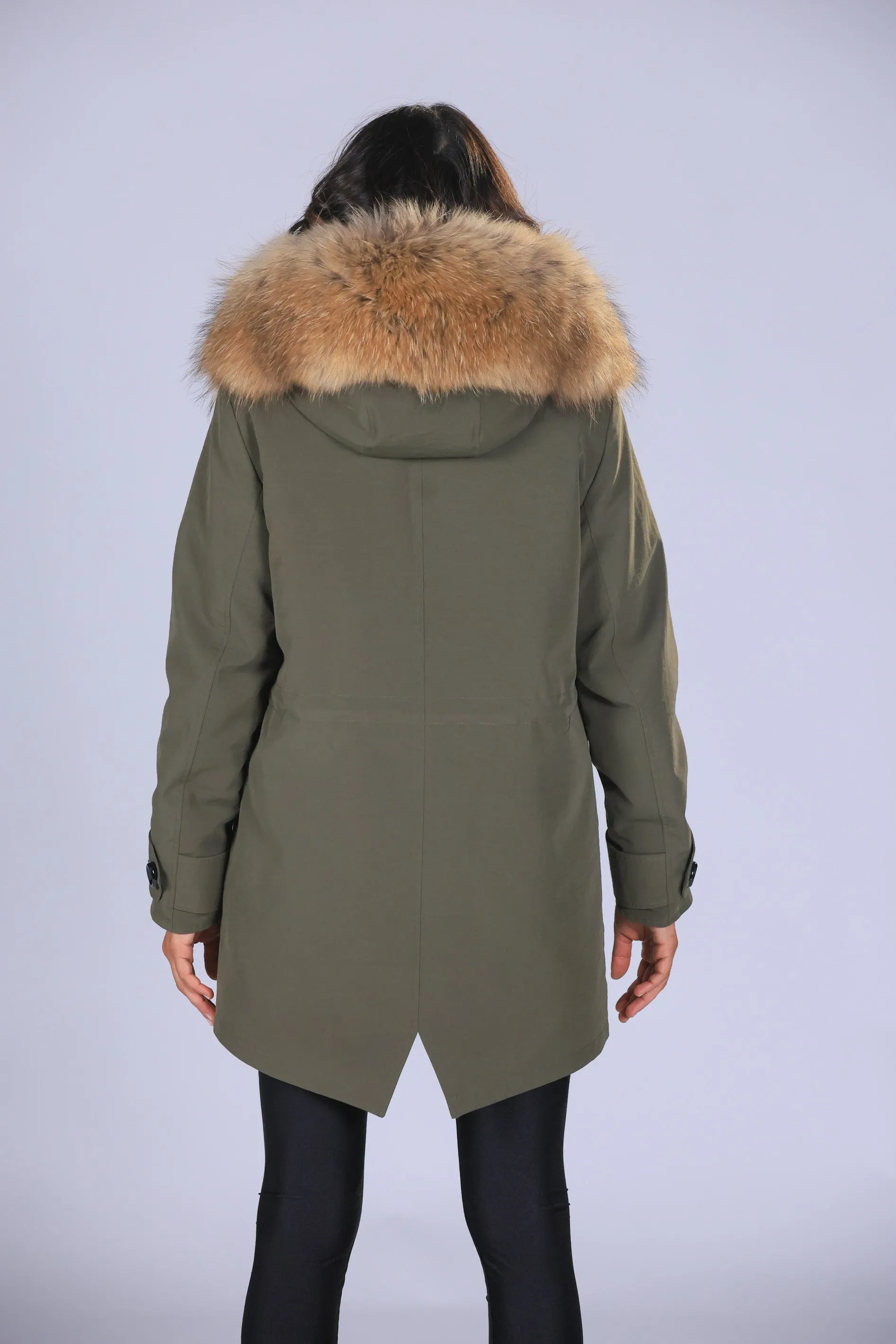 Parka in cotone tecnico impermeabile long Raccon