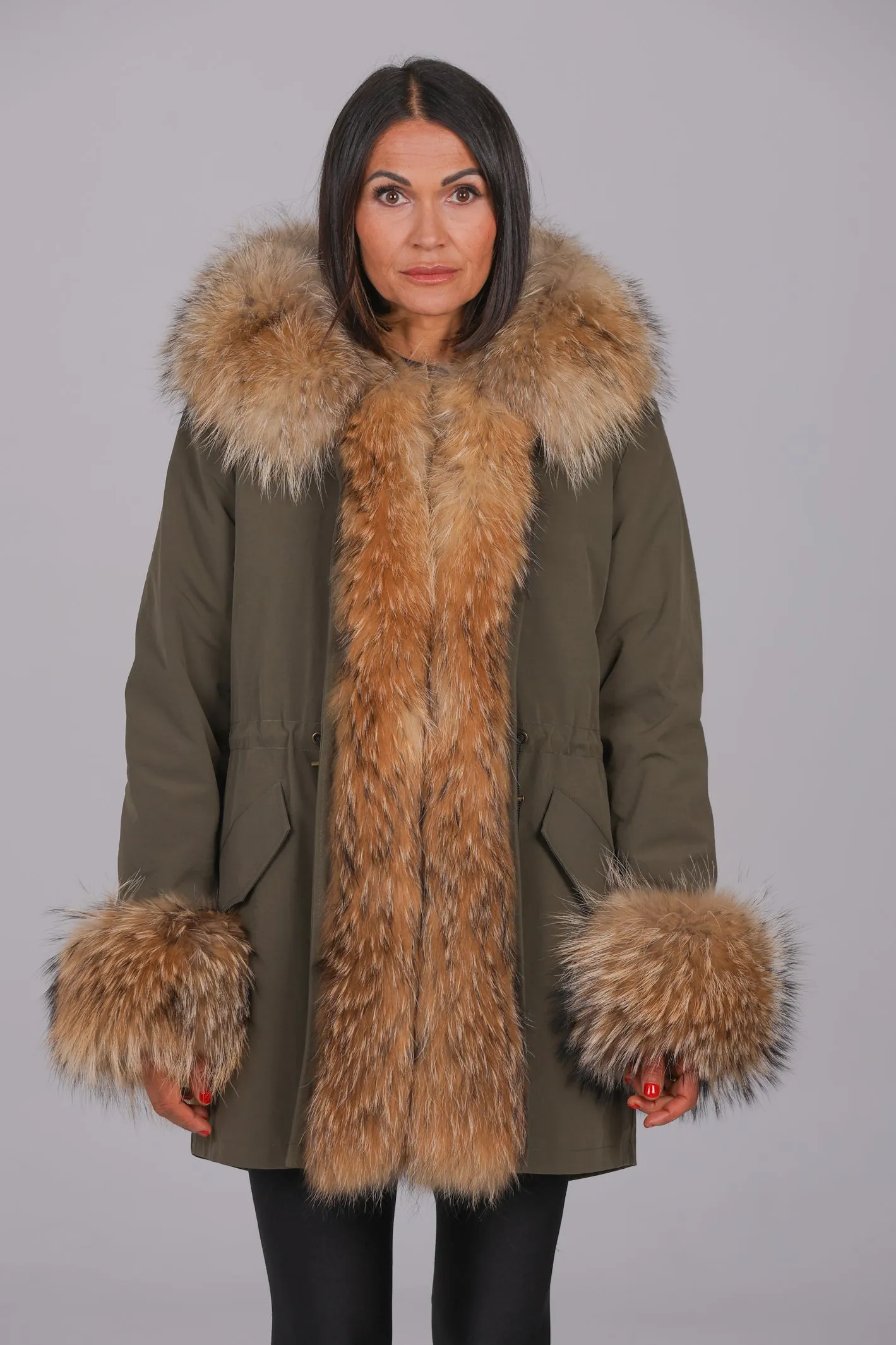 Parka in cotone tecnico impermeabile long Raccon