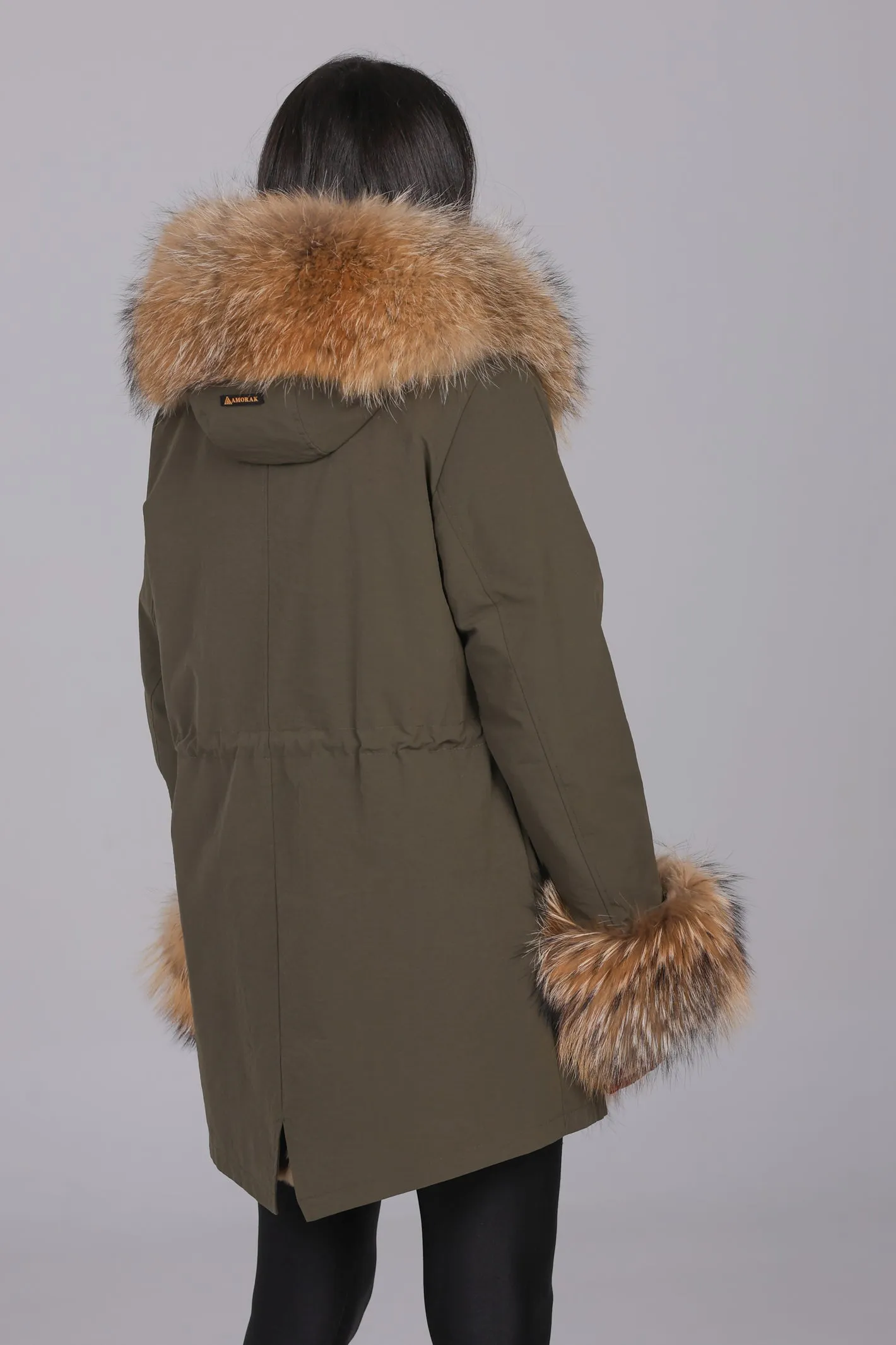 Parka in cotone tecnico impermeabile long Raccon